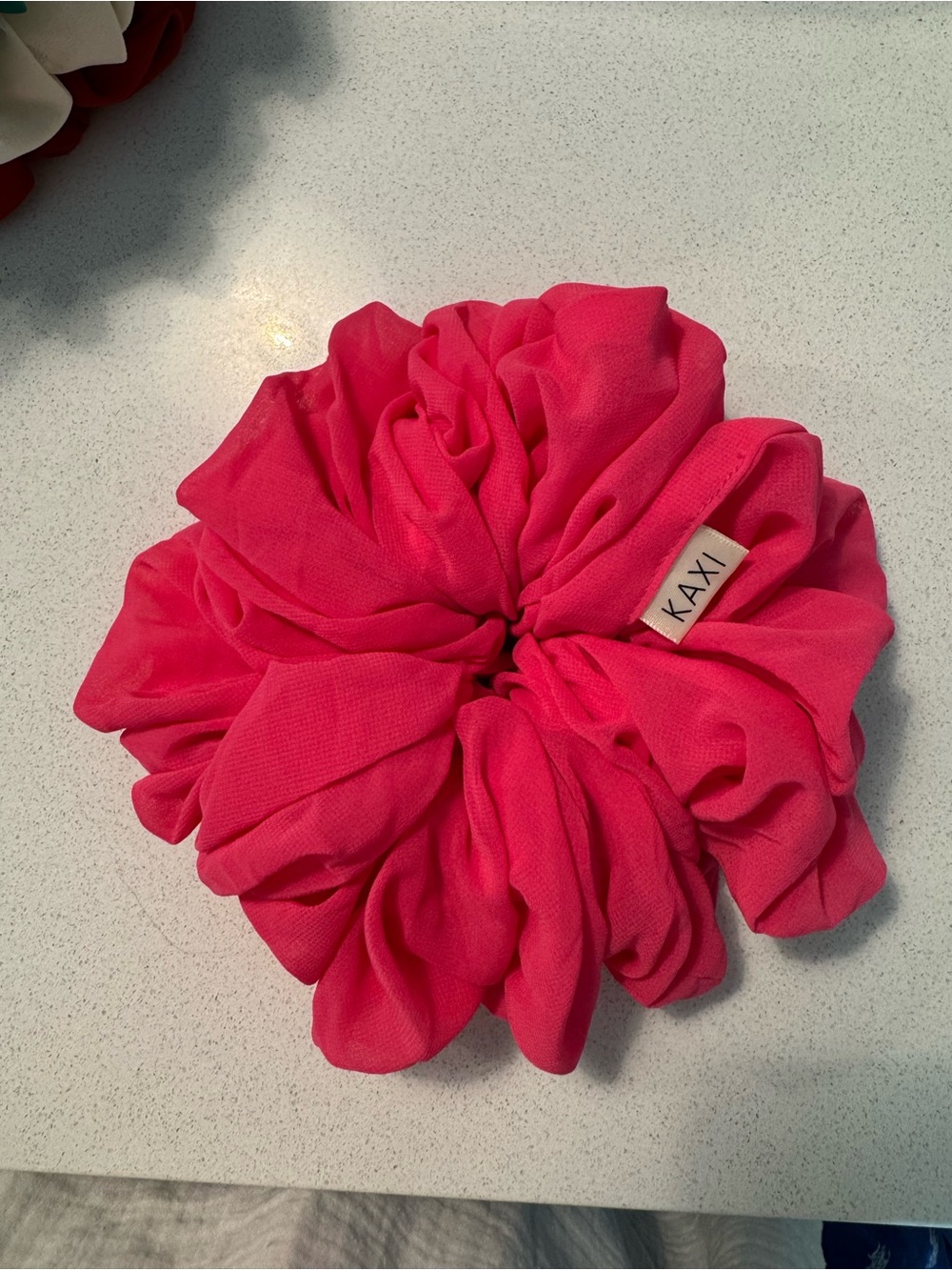Free People-Chiffon Jumbo hair Scrunchie in bright Pink